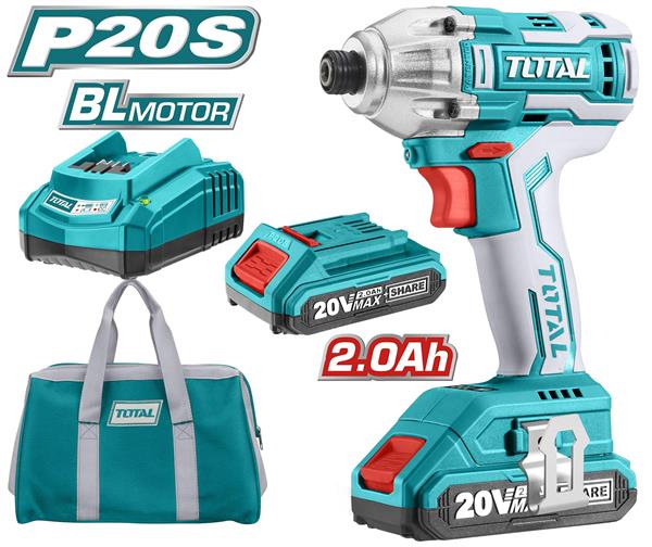 Total Cordless Impact Driver 20V 170Nm Brushless