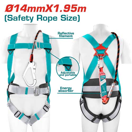 Total Safety Harness 3 Attachment Points Polyester