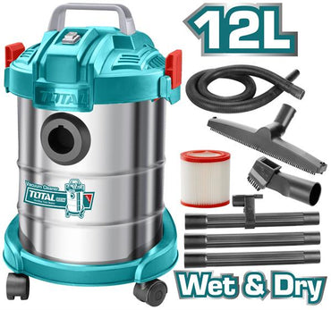 Total Wet & Dry Vacuum Cleaner 800W 12L Metal Tank
