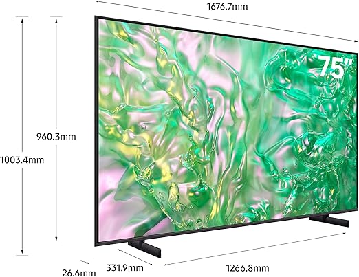 Samsung 75 Inch Crystal UHD DU8000 4K Smart TV AirSlim