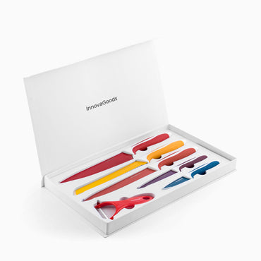 InnovaGoods 6PC Ceramic Coated Knife Set with Peeler