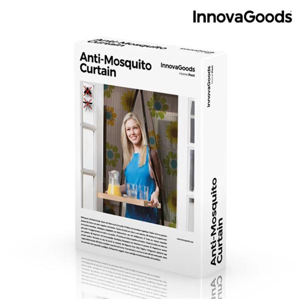 InnovaGoods Magnetic Anti-Mosquito Door Curtain Black
