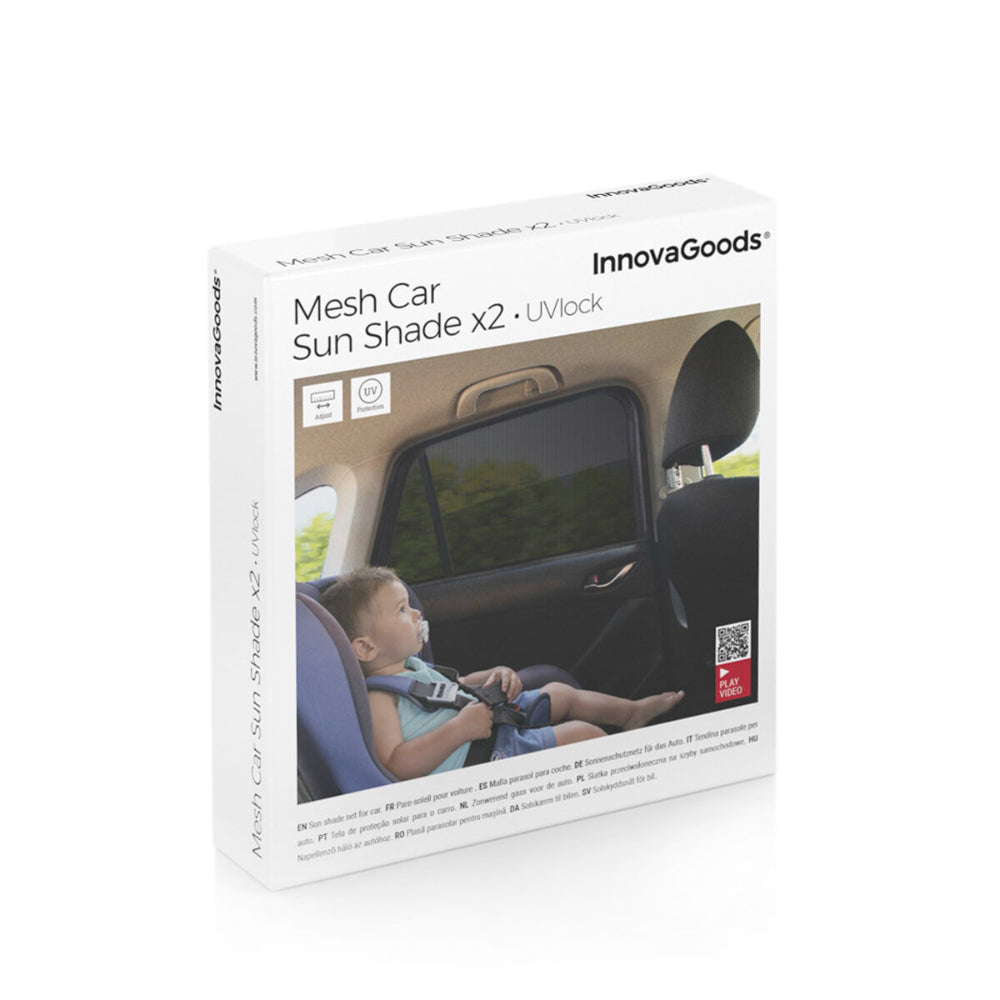 InnovaGoods Car Window Mesh Sunshade UVlock 2-Pack