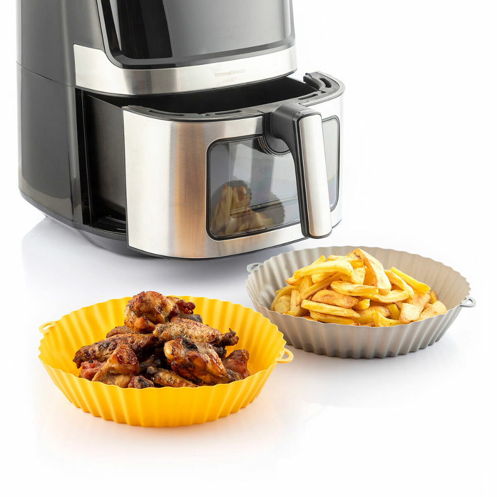 InnovaGoods Air Fryer Silicone Basket Set 2PC with Brush