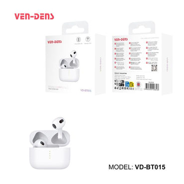 Ven-Dens Bluetooth Earbuds V5.4 White