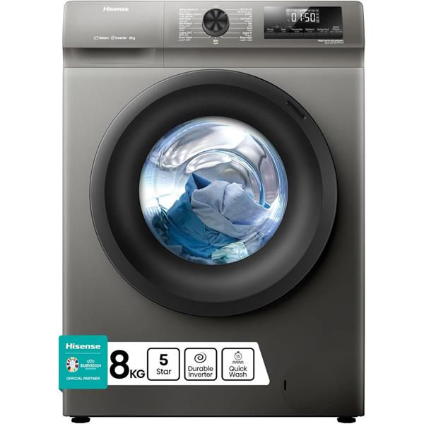 Hisense Front Load Washer 8KG 1200RPM Titanium