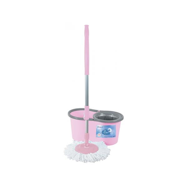 Zilan Spin Mop Cleaning Set 180° Rotating Head Pink