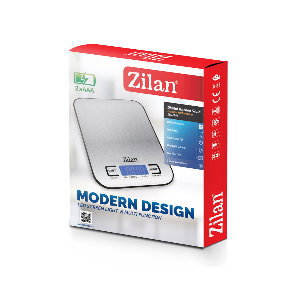 Zilan Digital Kitchen Scale 5KG Stainless Platform
