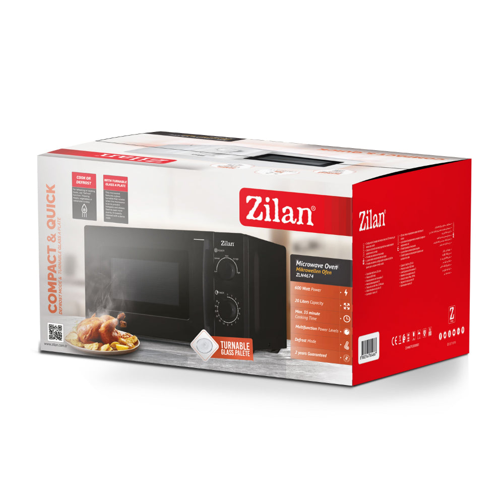 Zilan Microwave Oven 20L 600W Manual Control
