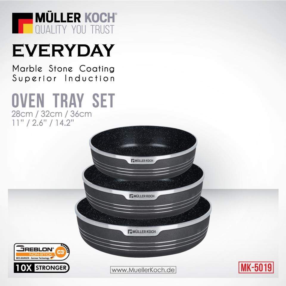 Muller Koch Oven Tray Set Round 28,32,36cm