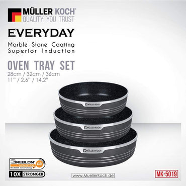Muller Koch Oven Tray Set Round 28,32,36cm