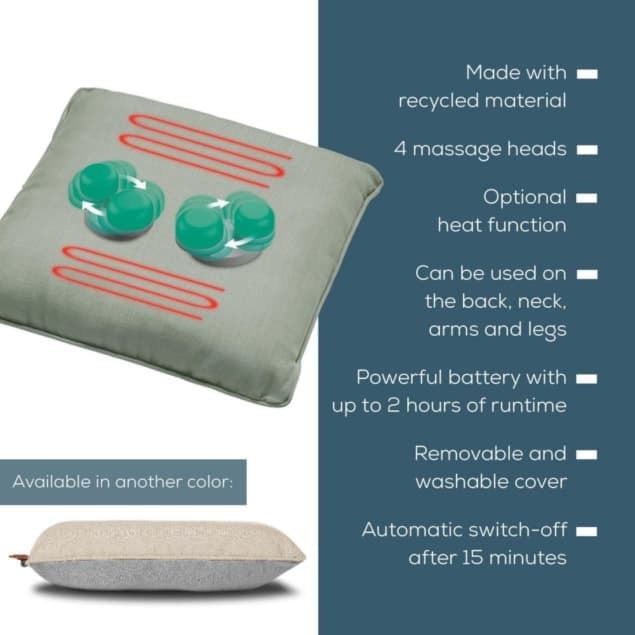 Beurer Heated Shiatsu Cushion – Graphite, Heat Therapy