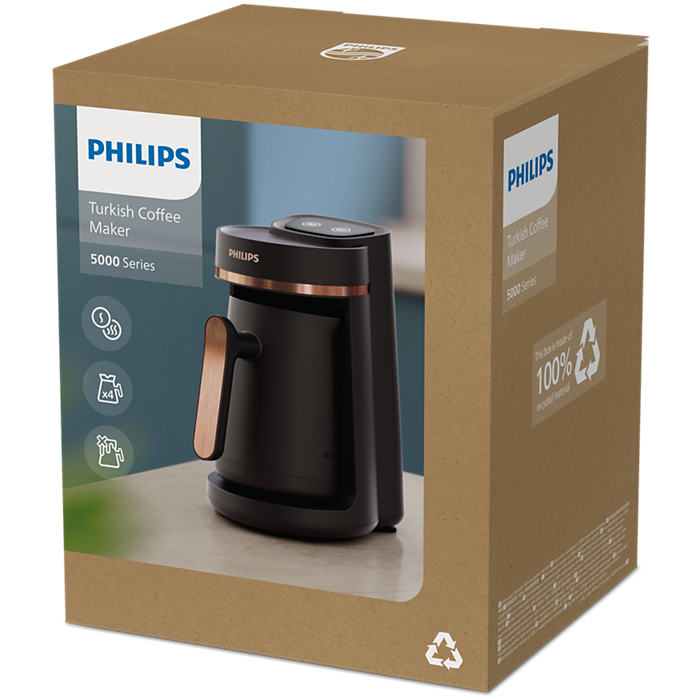 Philips Series 5000 Turkish Coffee Maker Slow Brew Technology 4 Cup Capacity