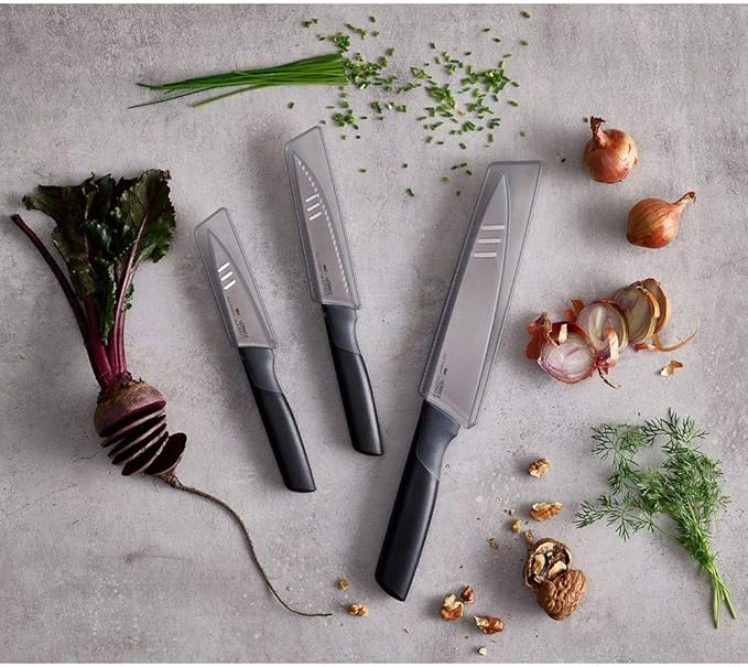Joseph Joseph Elevate Knife Set 3PC Japanese SS with Sheaths