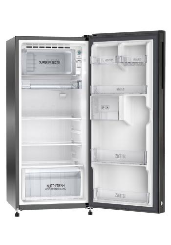 Walton Single-Chamber Refrigerator 175L Defrost Black/Silver Glass