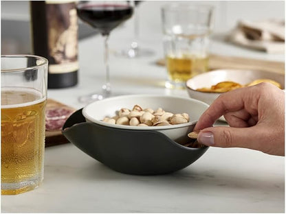 Joseph Joseph Double Dish Pistachio Snack Bowl Grey