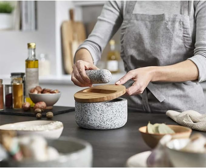 Joseph Joseph Dash Granite Pestle & Mortar with Bamboo Lid