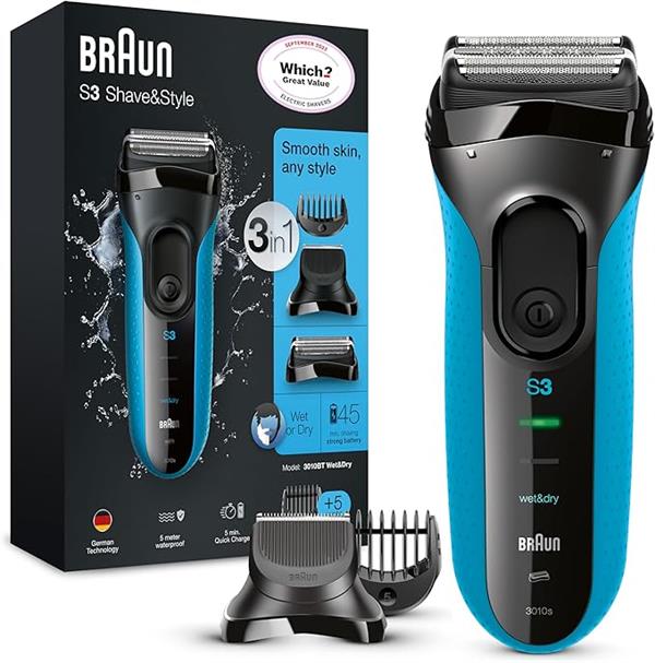 Braun Shaver Series 3 3010BT Wet & Dry Trimmer