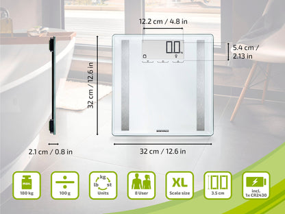 Soehnle Body Analysis Scale 180KG BIA Connect 8 Users
