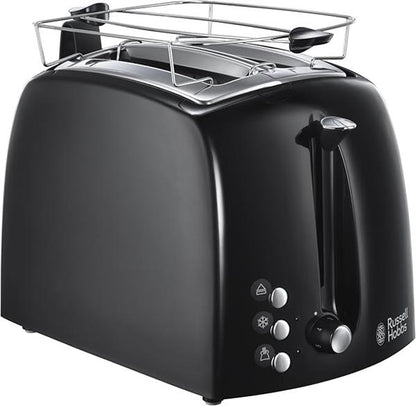 Russell Hobbs Textures+ Toaster 2-Slot Extra Wide Bun Warmer