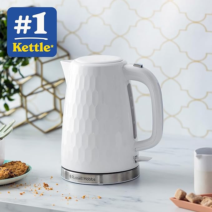 Russell Hobbs Honeycomb Electric Kettle 1.7L 3000W White