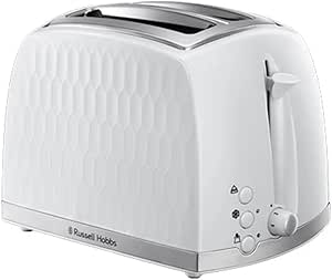 Russell Hobbs Honeycomb Toaster 2-Slice Wide Slot White