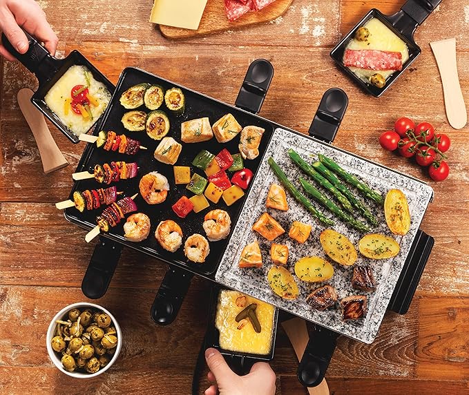 Russell Hobbs 3-in-1 Raclette Grill 1400W Stone & Non-Stick