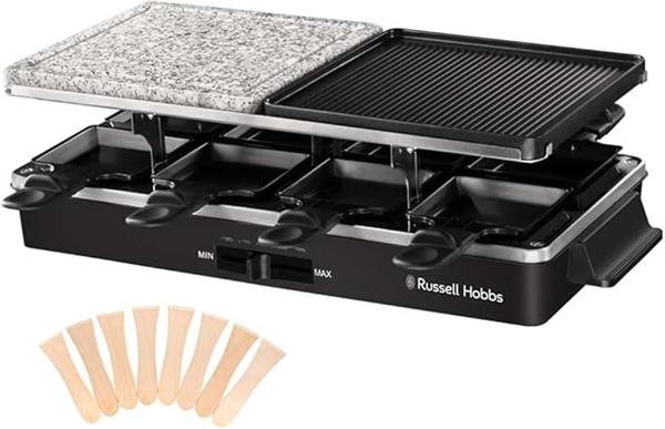 Russell Hobbs 3-in-1 Raclette Grill 1400W Stone & Non-Stick