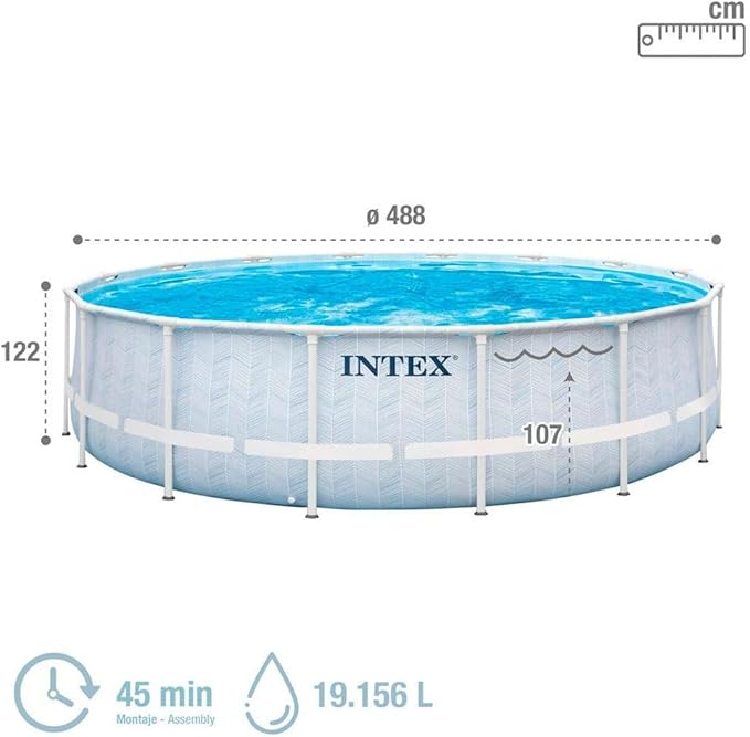 Intex Prism Frame Round Pool Chevron Set 4.88m