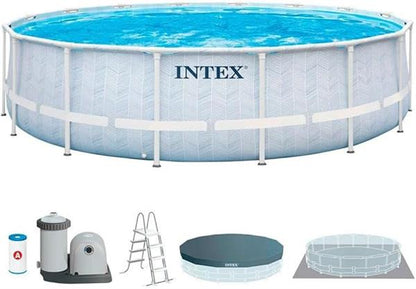 Intex Prism Frame Round Pool Chevron Set 4.88m