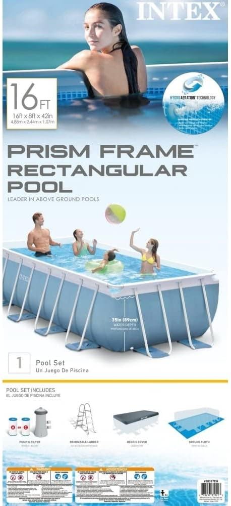 Intex Prism Frame Rect Pool Set 4.88x2.44x1.07m
