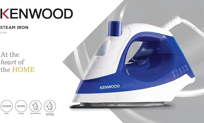 Kenwood Steam Iron 1100W Non-Stick Soleplate