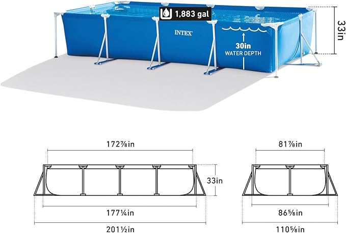 Intex Rectangular Frame Pool 4.5x2.2x0.84m (No Filter)