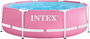 Intex Metal Frame Pool 2.44m Pink (No Filter)