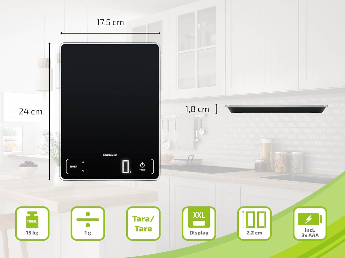 Soehnle Digital Kitchen Scale 15KG Page Profi 100