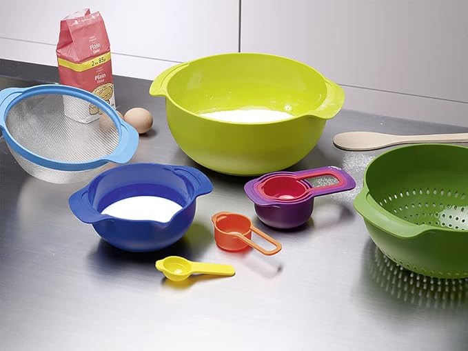 Joseph Joseph Nest Food Prep Set 9PC Mixing Bowls Colander