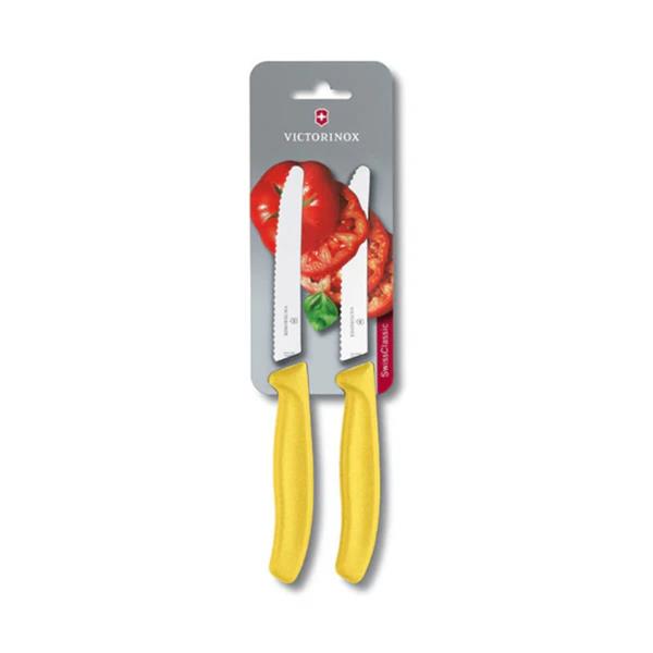 Victorinox Tomato & Table Knife Set 2PC Wavy Yellow