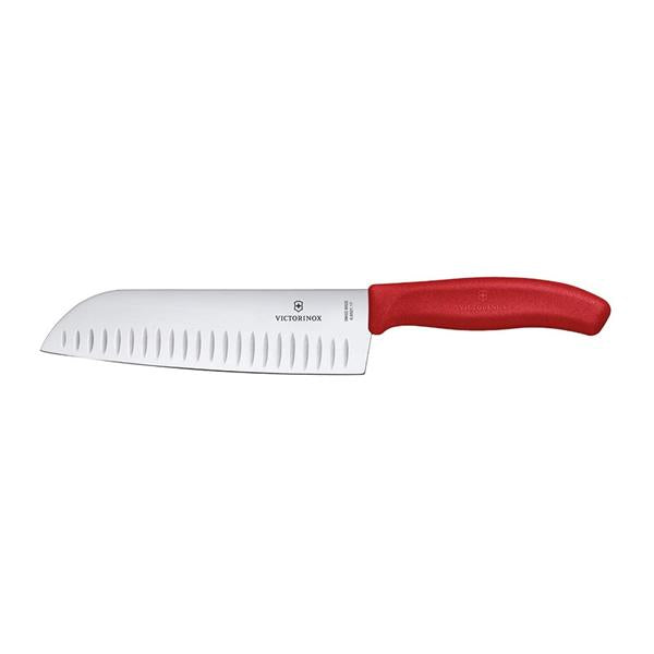 Victorinox Santoku Knife Fluted Red