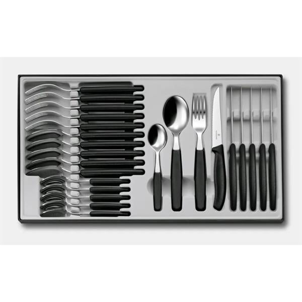 Victorinox Table Set 24PC Knife & Fork Black