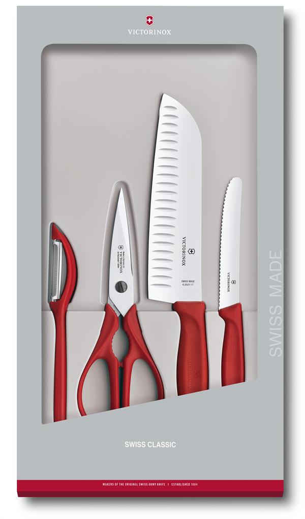 Victorinox Kitchen Knife Set 4PC Red