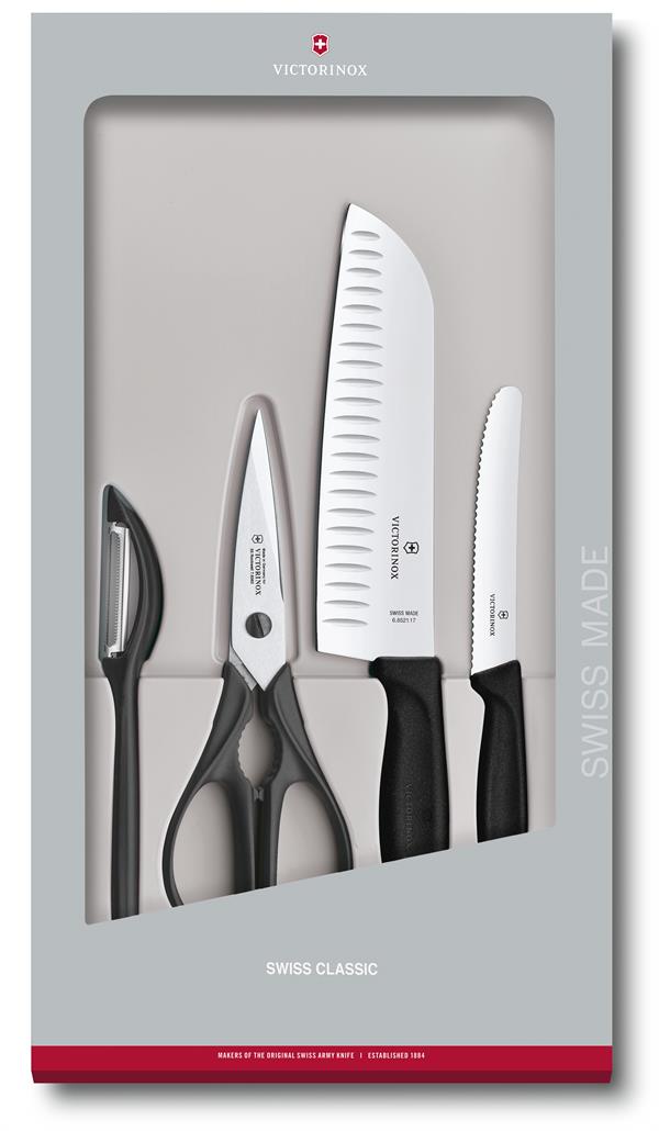 Victorinox Kitchen Knife Set 4PC Black