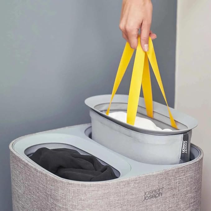 Joseph Joseph Tota Laundry Basket 60L 2 Compartment Grey