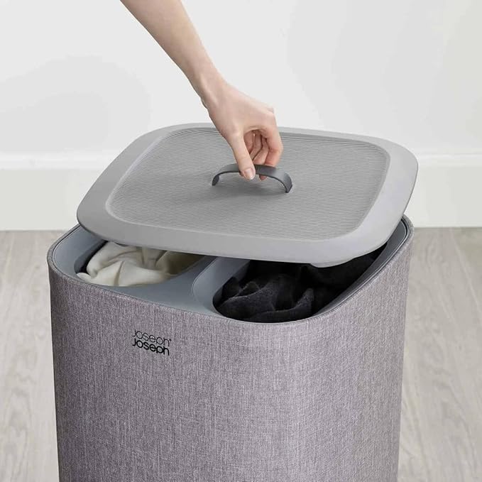 Joseph Joseph Tota Laundry Basket 60L 2 Compartment Grey