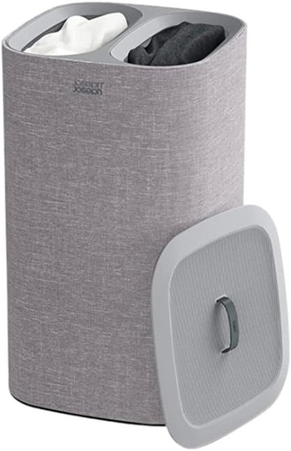 Joseph Joseph Tota Laundry Basket 60L 2 Compartment Grey
