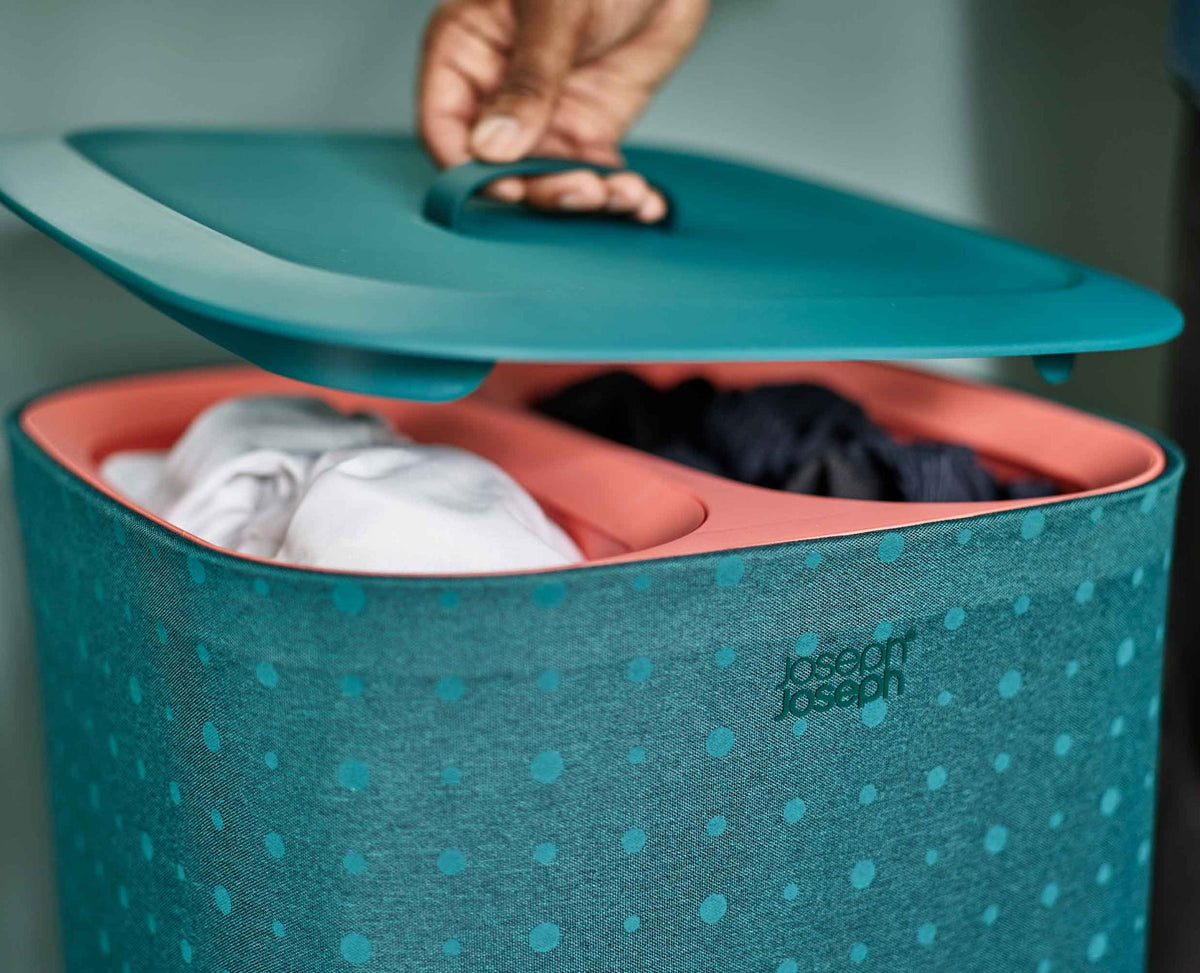 Joseph Joseph Tota Pop Laundry Basket 60L 2 Compartment Green