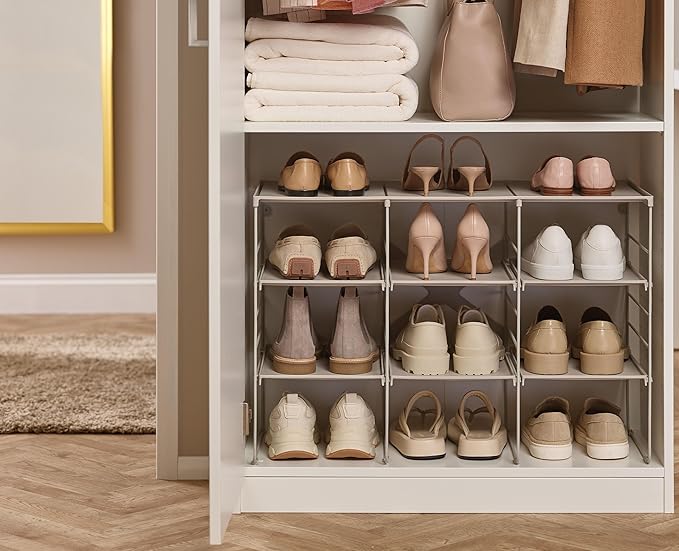 Joseph Joseph Level Adjustable Shoe Rack Organizer 12 Pairs