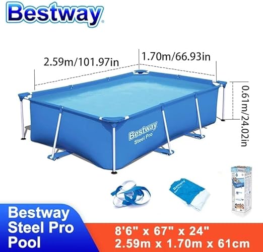Bestway Steel Pro Rectangular Pool 2.59m 2300L