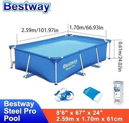 Bestway Steel Pro Rectangular Pool 2.59m 2300L