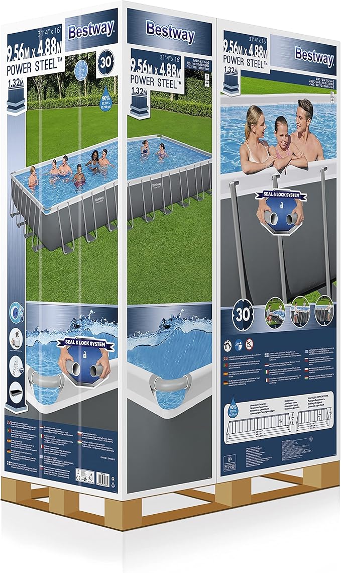 Bestway Power Steel Rectangular Pool 9.56m 52231L
