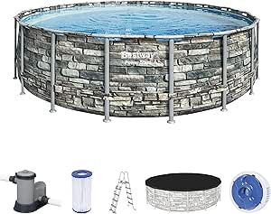 Bestway Power Steel Round Pool Silver Set